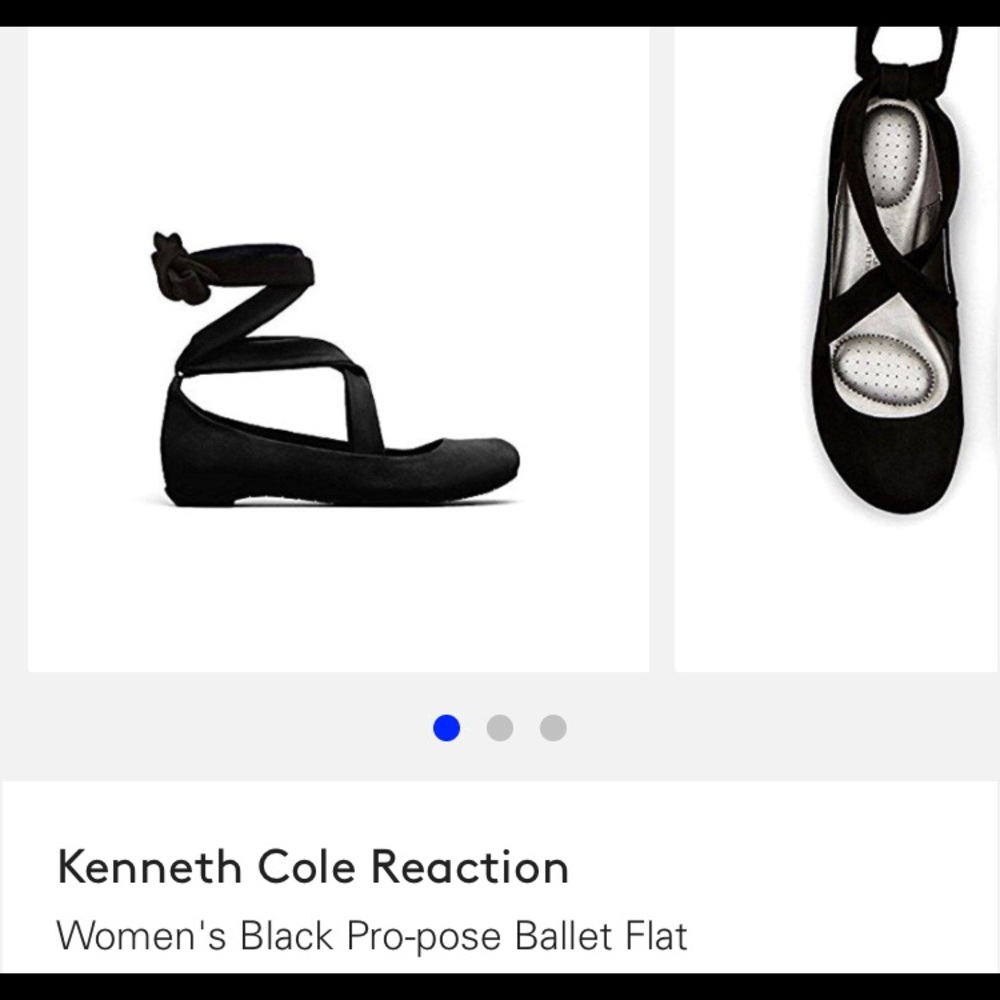 Kenneth Cole Reaction leather lace up ballet flats